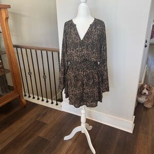 Rails Black/Brown Animal Print Dress
